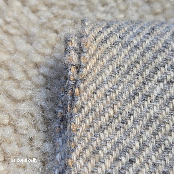 Cashmere Wool Herringbone Scarf Classic Grey Taupe Flawless - Picture 14 of 14